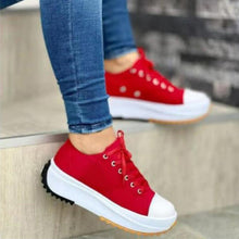 Cargar imagen en el visor de la galería, 2024 round toe lace-up platform arch support canvas shoes
