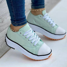 Cargar imagen en el visor de la galería, 2024 round toe lace-up platform arch support canvas shoes
