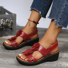 Load image into Gallery viewer, Women&#39;s Casual Wedge Velcro Sandals

