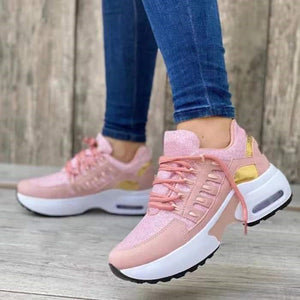 Round toe lace-up mesh breathable women's shoes