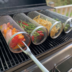 Barbecue stainless steel wire mesh cylinder
