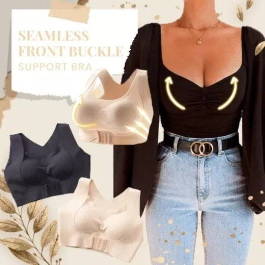 Seamless Front Buckle Support Bra
